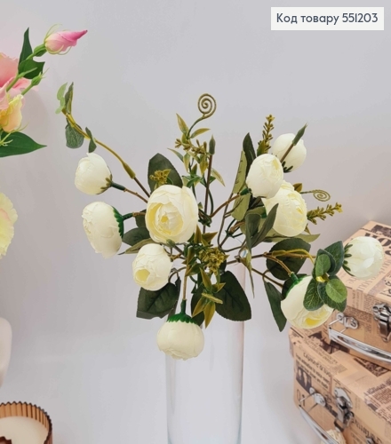Композиция "Букет МОЛОЧНЫЕ ПИОНЫ (10головок)", высота 29см 551203 фото 1