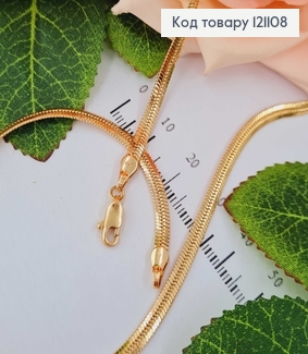 Ланцюжок плетіння подвійний плоский снейк 0,4см, довж. 50см., Xuping 18K 121108 фото