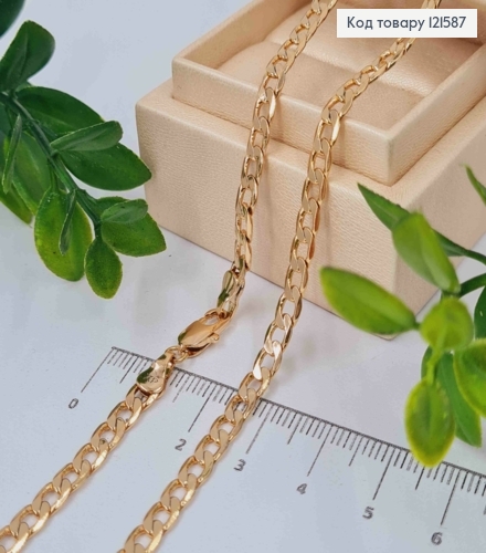 Цепочка Панцирное плетение, ширина 4,5мм, длина 50см, Xuping 18K 121587 фото 1