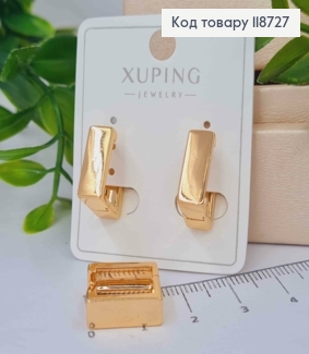 Серьги кольца, "Квадратные", 1,4*0,5см, Xuping 18К 118727 фото