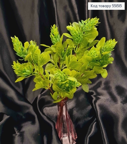 Искусственная декоративная композиция Хмель, САЛАТОВОГО цвета, 5 веточек на металлическом стержне, 33см. 551515 фото 1