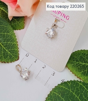 Кулон родований, круглий камінець, 9мм, Xuping  220265 фото