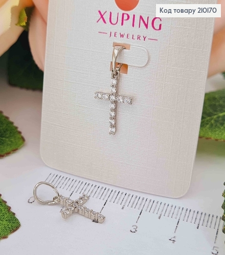 Крестик родованный, из камней, 1,4*0,9см, Xuping 210170 фото 1