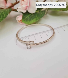 Браслет родований Овальний прикрашений Блискучими камінцями, довжина 19см, Xuping 18 200270 фото