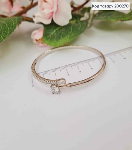 Браслет родований Овальний прикрашений Блискучими камінцями, довжина 19см, Xuping 18 200270 фото 1