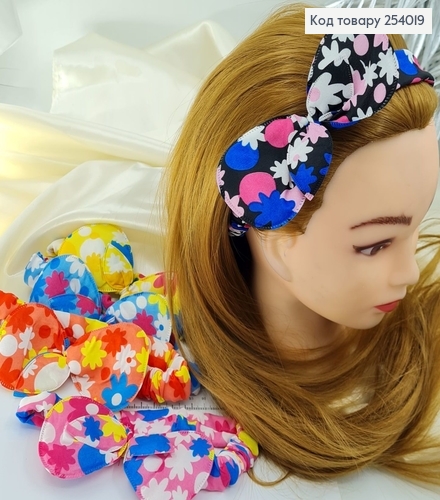 Пов'язка в квіточки з бантиком в асор. 254019 фото 1