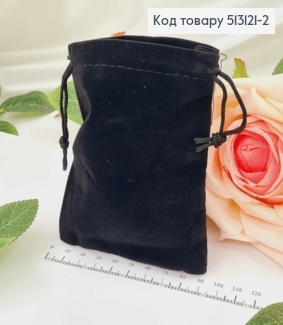Мешочек на затяжке, из черного бархата, прямоугольный, 11.5*9см 513121-2 фото