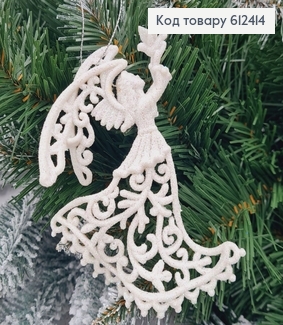 Новорічна фігура Блиск Янгол з голубом БІЛА, 12*7см, Україна 612414 фото