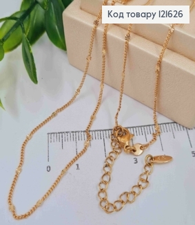 Цепочка Панцирное плетение с плоскими пластинками, ширина 1мм, длина 45+5см, Xuping 18K 121626 фото