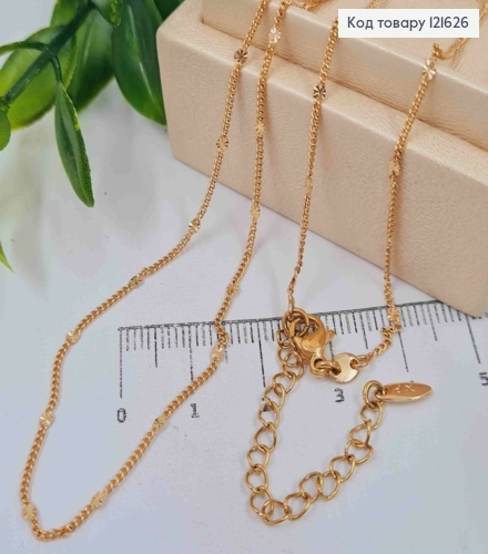 Цепочка Панцирное плетение с плоскими пластинками, ширина 1мм, длина 45+5см, Xuping 18K 121626 фото 1