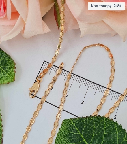 Цепочка плетения овальные пластинки, дл. 60см, шир.2,5мм, Xuping 18K 121184 фото 1