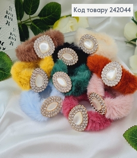 Резинка  пушок з брошкою в ас. 242044 фото