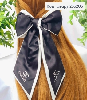 Резинка-трансформер CHANEL (резинка 9см+ зав"язка 80см),чорна, АТЛАСНА, ЯКІСНА 253205 фото