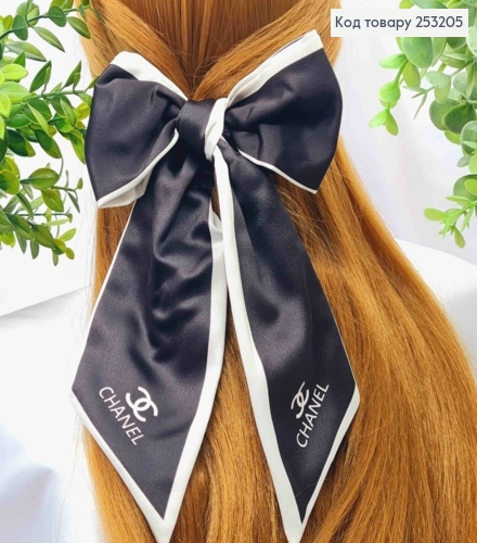 Резинка-трансформер CHANEL (резинка 9см+ зав"язка 80см),чорна, АТЛАСНА, ЯКІСНА 253205 фото 1