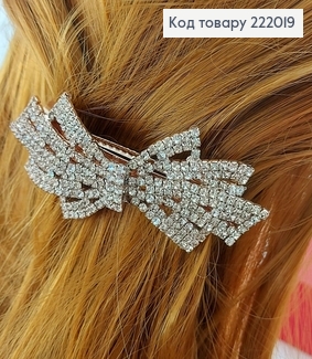Заколка автомат металл Роскошный в камнях 9,5 см 222019 фото