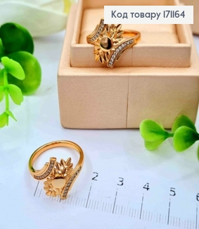 Кольцо "Восход Солнца" украшено Блестящими камнями, Xuping 18К 171164 фото