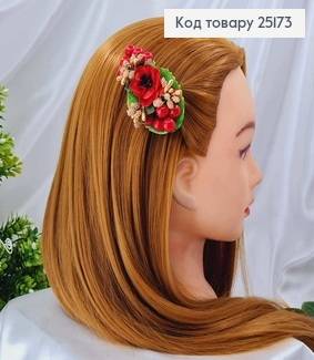 Заколка стрела, "Калина" с золотым приложением в асорт. 25173 фото