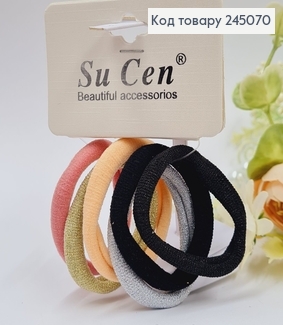 Набор резинок "Микрофибра" (одна с люрексом) диаметр 5см. 6шт.\уп. 245070 фото