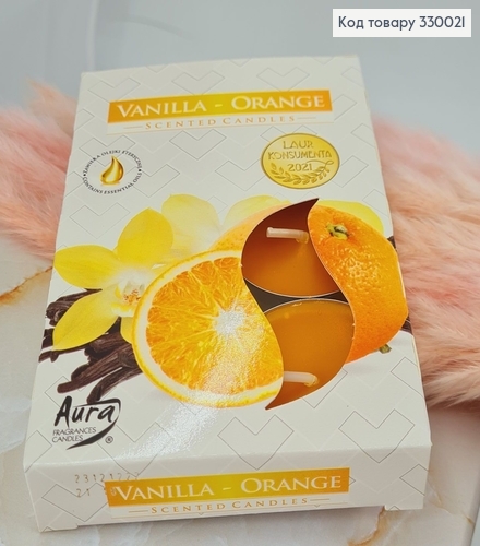 Аромасвічка таблетка BISPOL Ваніль апельсин  6 шт/4 годин, 15-37 330021 фото 1