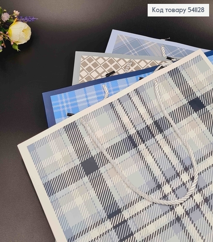 Пакет бумажный, "Имитация пледа", 35,5*32*14см цвета в ассорт. 541128 фото 1