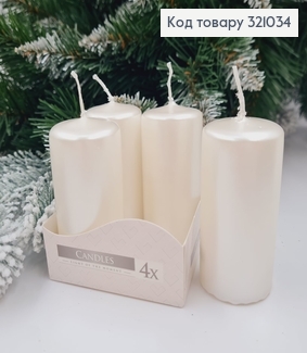 Набір свічок   ПЕРЛАМУТРОВИХ BISPOL 4 шт 40/80 9 годинн 321034 фото