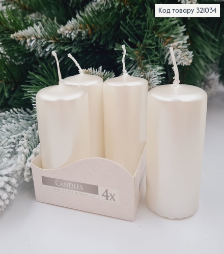 Набор свечей  ЖЕМЧУЖНЫХ BISPOL 4 шт 40/80 9 час. 321034 фото 1