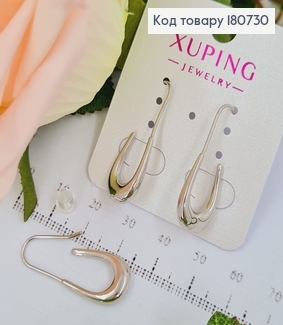 Сережки родированые Петля, 3см, Xuping 180730 фото