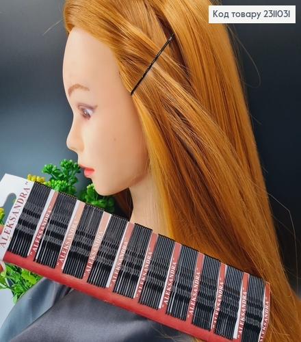 Набор невидимок (100шт) метал черная 5см 100шт/уп.Aleksandra 2311031 фото 1