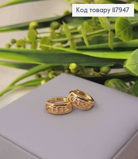 Серьги кольца с имитацией "Цепочка", 1,35см, Xuping 18K 117947 фото