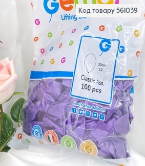 Воздушный шар латексной 12' Gemar ФИОЛЕТОВОЙ глянец  (30 см), 100 шт 561039 фото