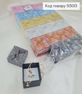 Коробка блеск квадратики с бантиком 5*5*4 см в асс. 513013 фото