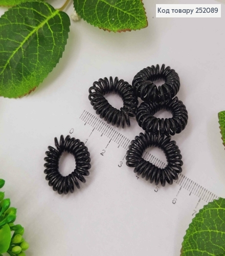 Резинка пружинка, 2,5см, глянцева чорна 252089 фото 1