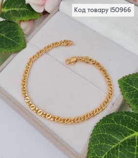 Браслет плетение овальное двойное звено 19см, Xuping 18K 150966 фото