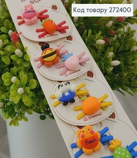 Набор заколок "Стрела" зверьки с фруктами 3,5см 20шт\наб. 272400 фото