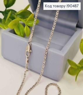 Цепочка родованная переплет Кофейное зернышко, ширина 2мм, длина 60см, Xuping 190487 фото