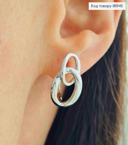 Сережки родовані "Ланки", довж. 1,8см, англійська застібка, Xuping 181945 фото 1