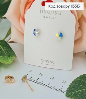 Серьги гвоздики, перламутровый "бриллиантик", 0,5см. Xuping 18K 115513 фото