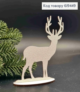 Деревянная фигурка "ОЛЕНЬ", блеск, на подставке, 11,5*8м, ручная работа, Украина. 619449 фото