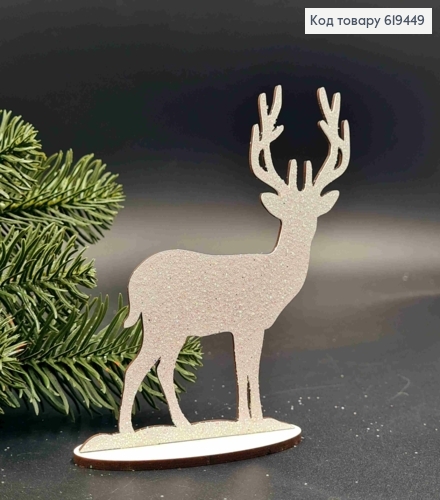 Дерев'яна фігурка "ОЛЕНЬ", блиск, на підставці, 11,5*8м, ручна робота, Україна 619449 фото 1