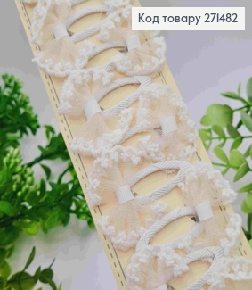 Набір заколок Тік-так (20шт), АЖУРНИЙ БАНТИК, Білого кольору, заколка 4см, бант 3,5*3см 271482 фото