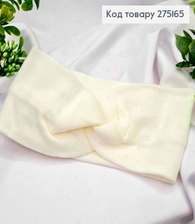 Повязка детская, чалма, МОЛОЧНОГО цвета, (трикотаж), 33*9см, ручная работа. Украина 275165 фото