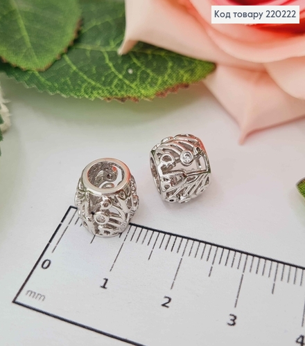 Кулон родованный, Шарм с вензелек диам. сред. 0,8см, высота. 1см, Xuping 18K 220222 фото 1