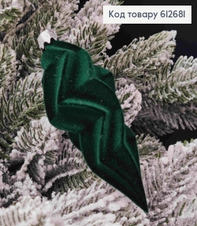 Фигурка бархат "БУРУЛЬКА геометрическая", изумрудная, размер 11*4см, украшение пластиковое, Украина. 612681 фото