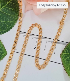 Цепочка плетения двойной лав, шир. 4мм, дл. 55см. Xuping 18K 121235 фото