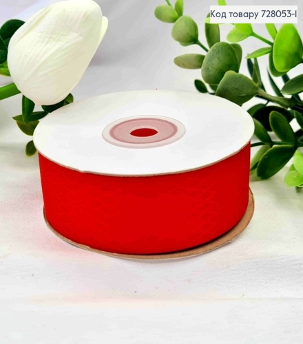 Лента атласная, КРАСНАЯ в Ромбике, ширина 2,5см, длина 20 метров 728053-1 фото 1