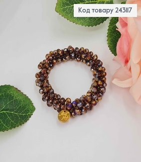 Резинка 5,5см  з Бронзовим стіклярусом 243117 фото
