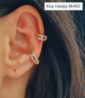 Серьги кафы, в камнях, Xuping 18K 116460 фото