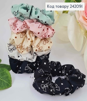 Резинка жатка об'ємна, 9см, в бантикі, кольори в асорт. 242091 фото