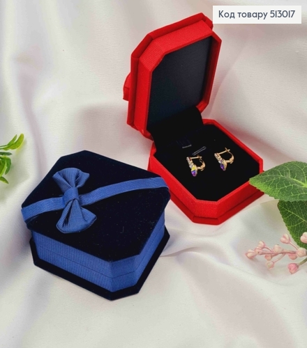 Коробка Велюр с Бантиком, 7,5х6,5х3см, цвета в ассортименте. 513017 фото 1