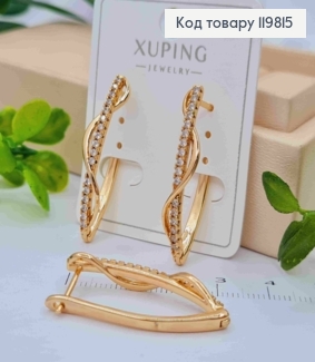 Серьги стрелы Украшены Блестящими камнями, 3,3см, английская застежка, XUPING 18K 119815 фото